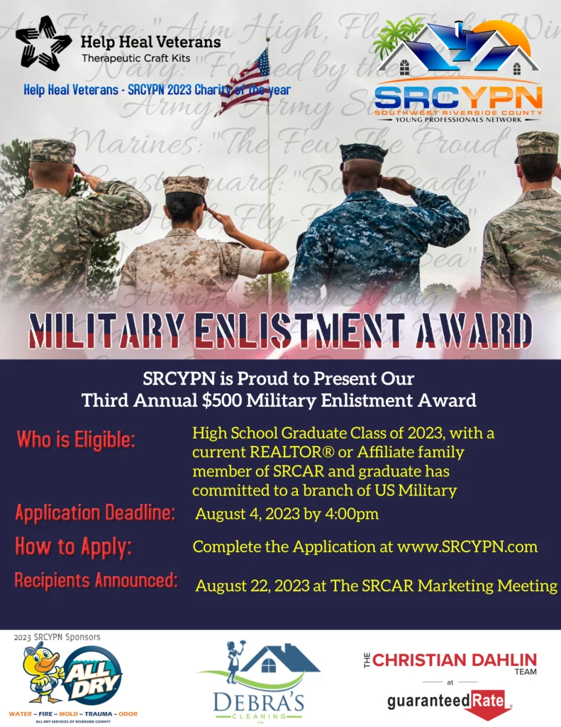Military Enlistment Award Flyer